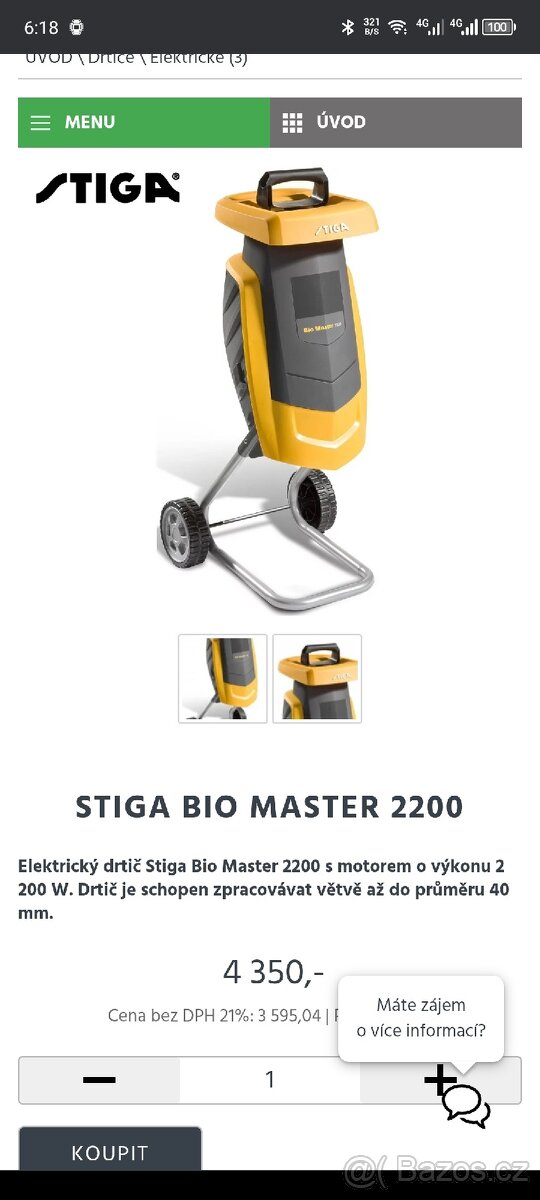 Elektrický drtič větví STIGA - 4