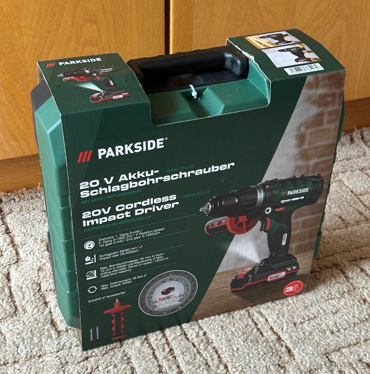 SADA: Aku vrtačka Parkside |+baterie, nabíječka - 4