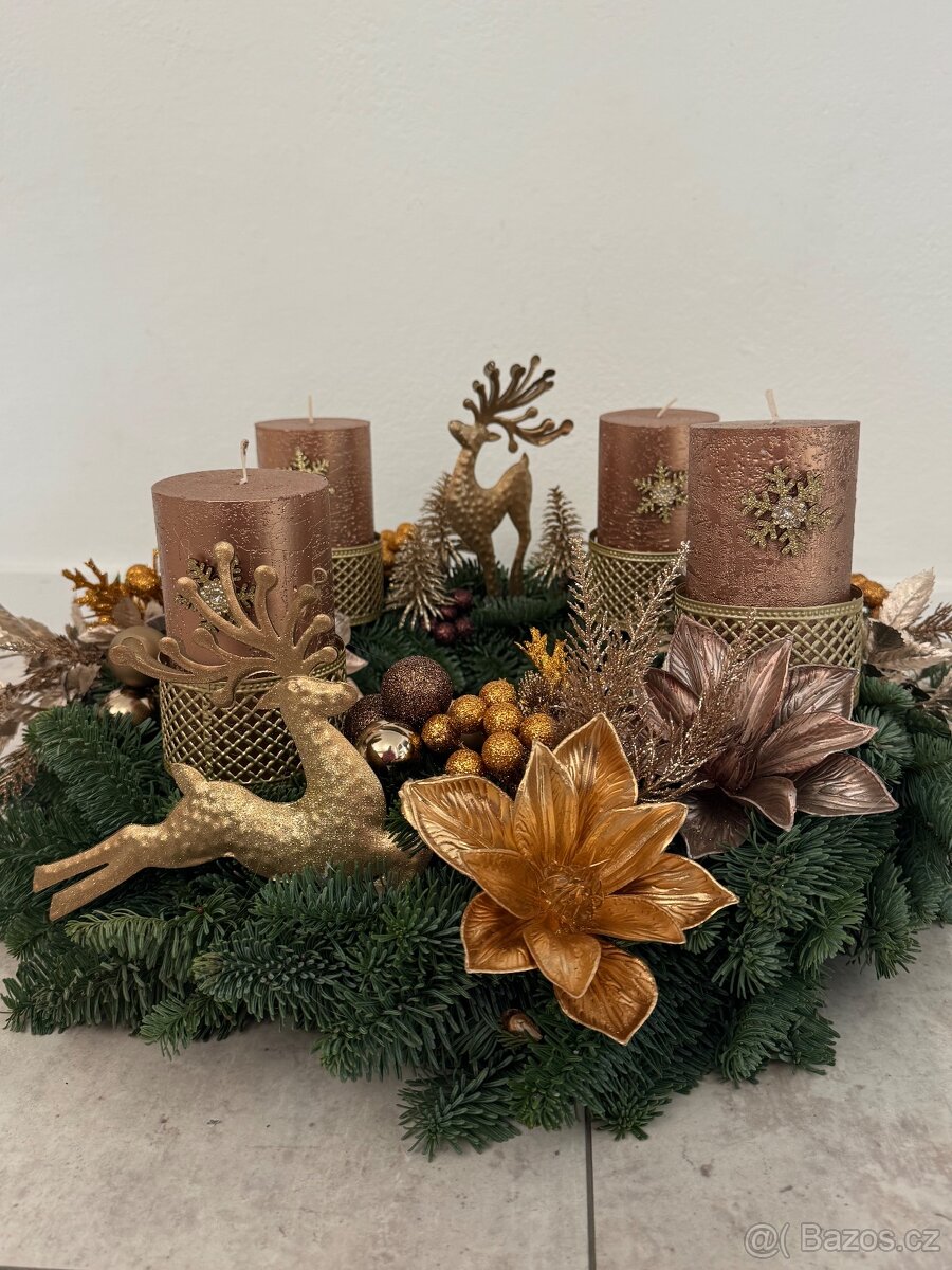 Adventní věnec - Mocha Mousse -Luxusní Dekorace - 4