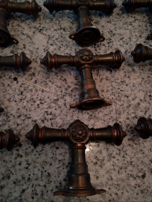 Starožitné mosazné kličky - cena za KUS - 4