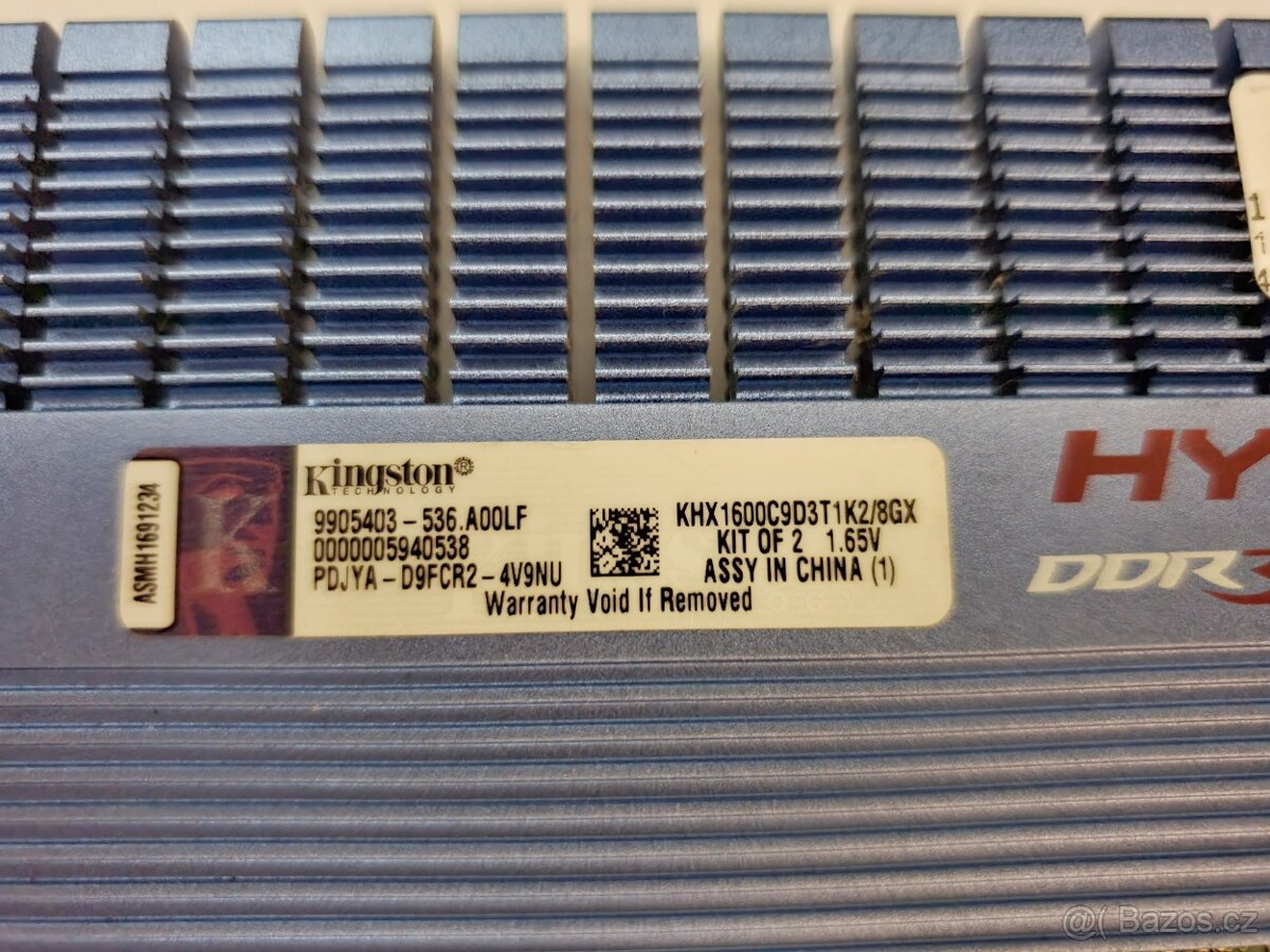 2x 4gb ddr3 Hyper X do PC. Komplet : 500kč - 4