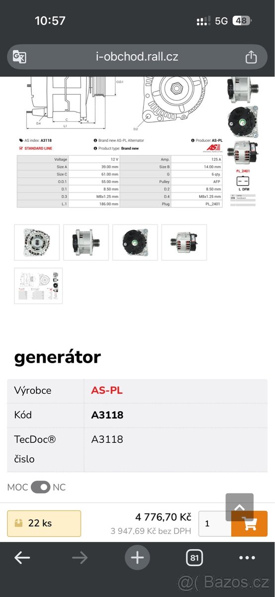 Alternator Renault, Dacia, Nissan - 4