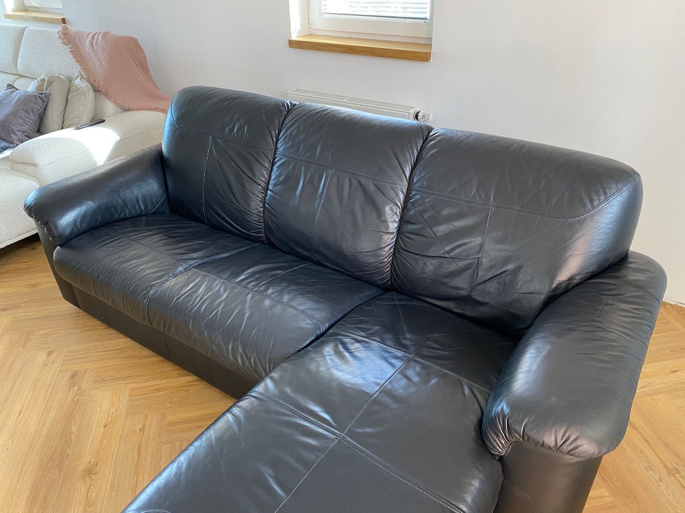 ✅Kožená sedačka s lenoškou - 2,5m šířka - 4