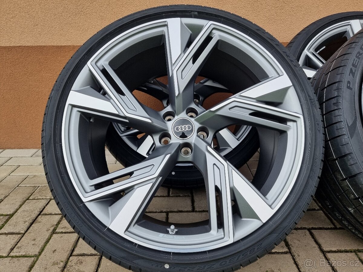 22″ 5×112 AUDI RS6 / RS7 + 285/30R22 PIRELLI letné NEW - 4