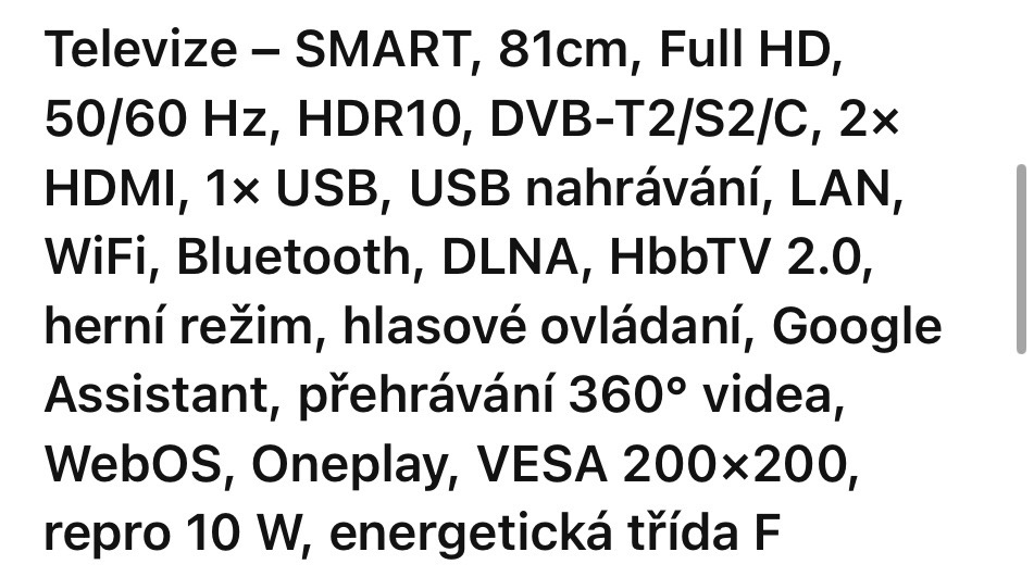 Prodej LG 81 cm úhlopříčka - 4