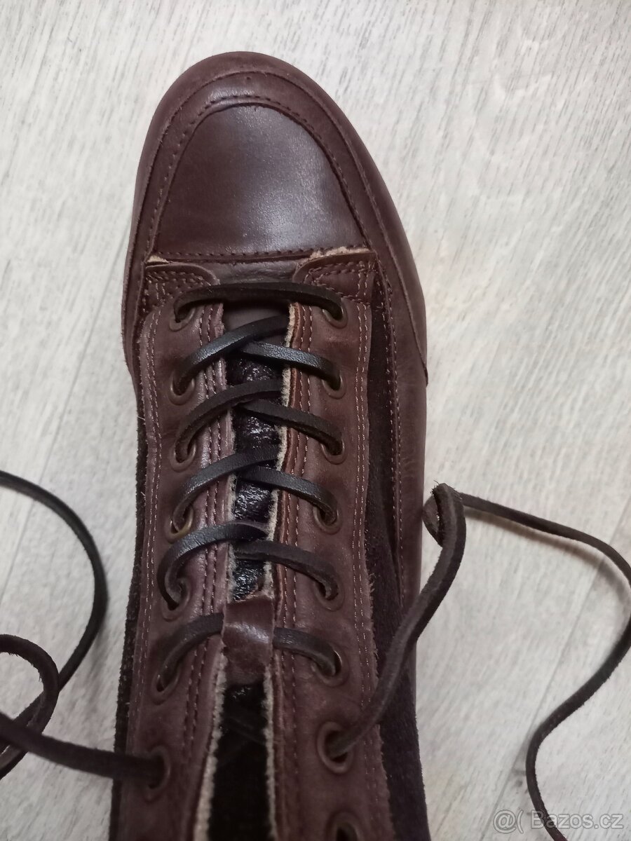 Luxusní kotník. zateplené kožené boty 37 - 4