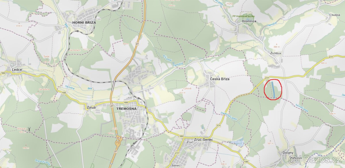 Prodám lesní pozemek v katastrálním území Žichlice u Hromnic - 4