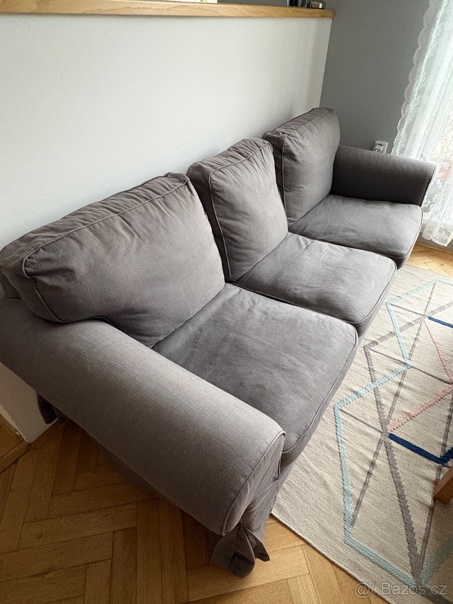 Pohovka EKTORP - třímístná, Hakebo tmavě šedá - 4