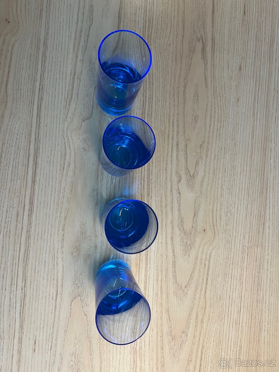 Moser skleničky na vodu modrá - 4