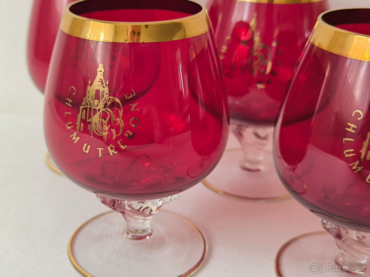 Skleničky červené 7x - Chlum u Třeboně - 4