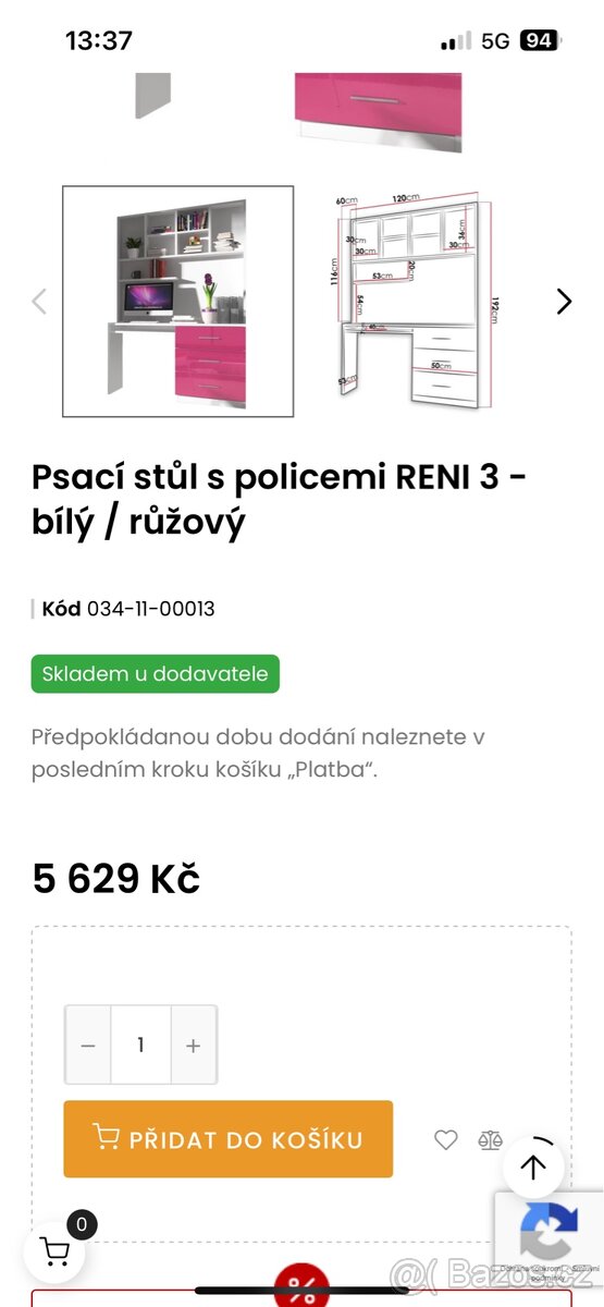 Psací stůl s polici - 4