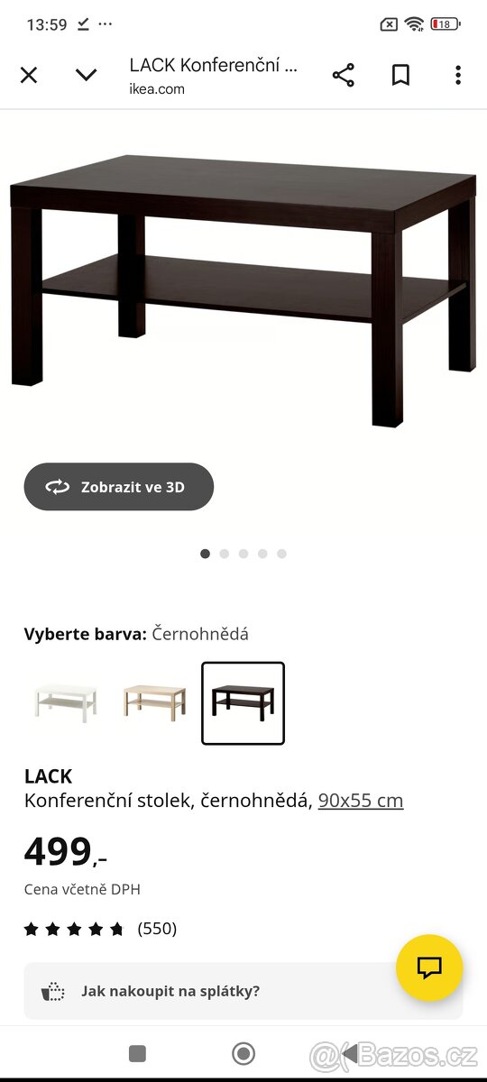 Prodám konferenční stolek IKEA Lack - 4