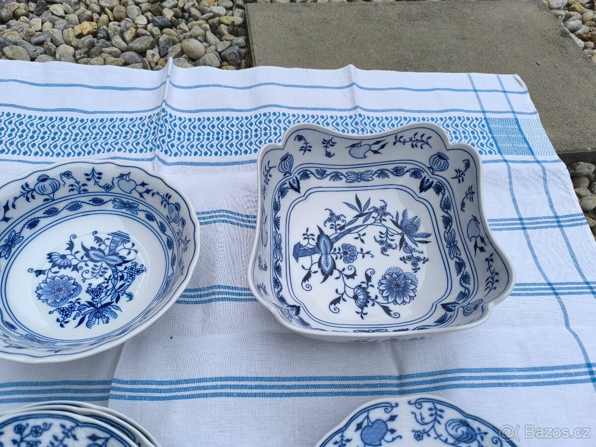 český cibulák, porcelán - sada 21 ks - 4