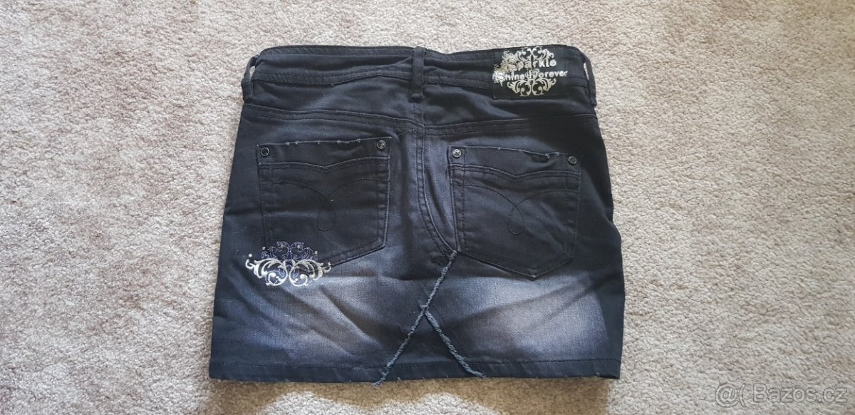 Dívčí sukně khaki,vel.140,10let. Bílá sukně v.140, Džínová - 4