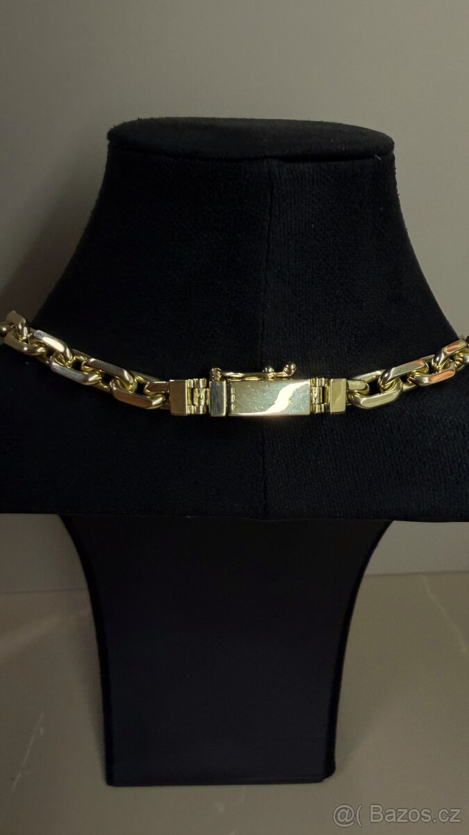 zlatý řetízek anker pilka 14k 585/1000 216g - 4