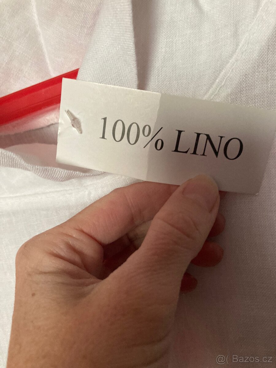 Bílé lněné šaty vel M - 4
