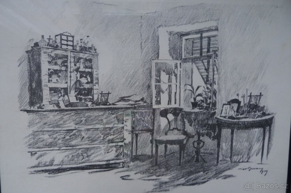 Obrazy tužkou-2 ks černě orámované - 4