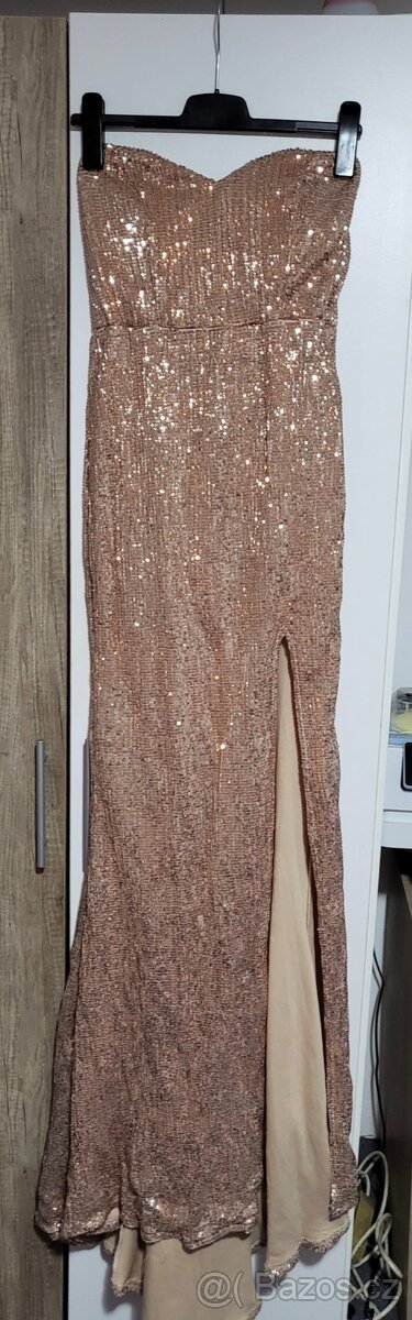 Šaty na ples růžovo zlaté - 4