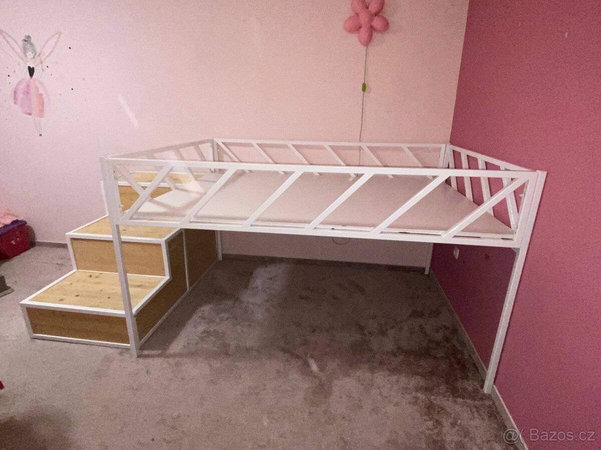 Dětská kovová patrová postel - 4