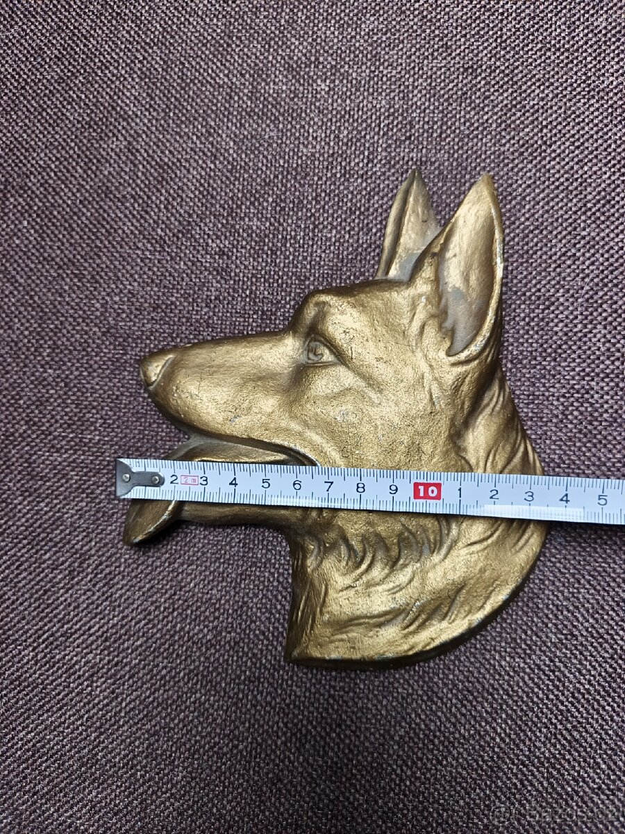 Kovová dekorace hlava psa - 4