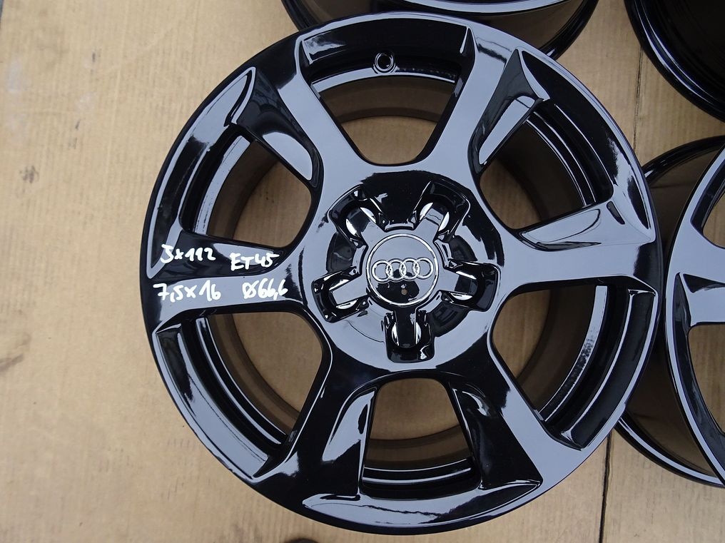 Alu disky černé origo Audi, 16", 5x112, ET 45, šíře 7,5J - 4