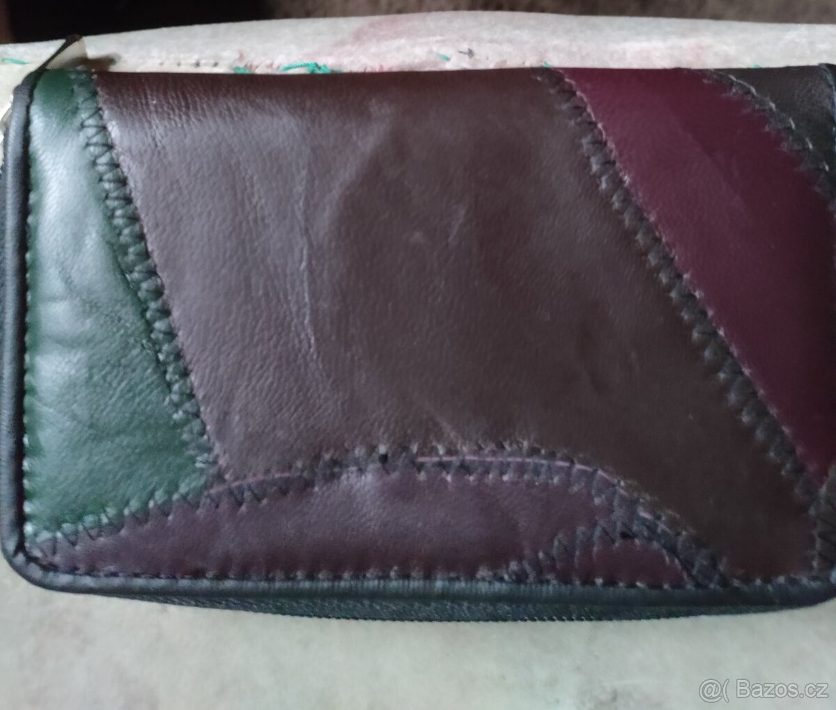Kožený patchwork nový batoh + peněženka - 4