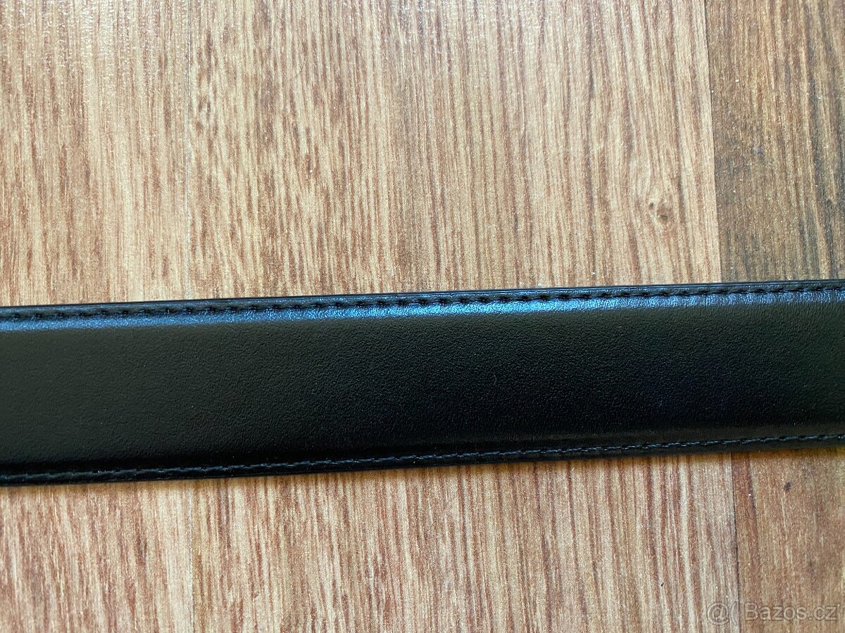 Nový pánský kožený opasek Bandi s aut. sponou-černý, nastav. - 4