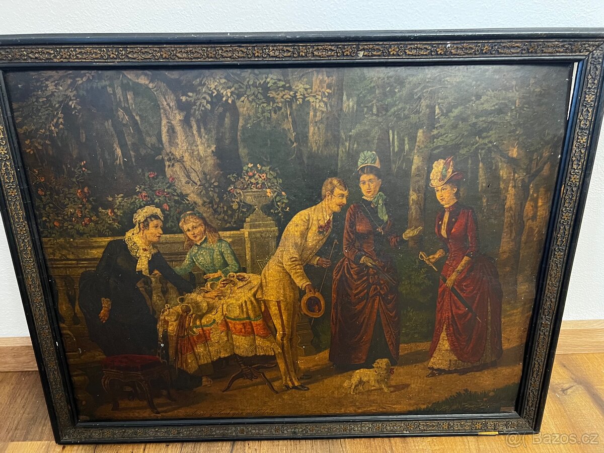 Staré obrazy cena za oba, tisk s romantickou tematikou - 4