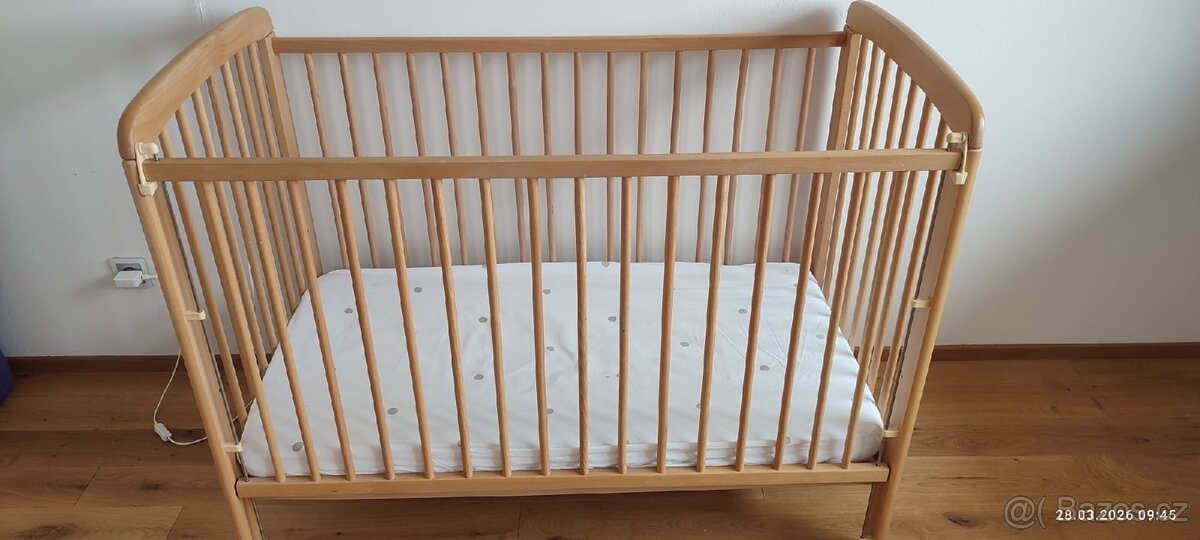 Dětská postýlka buk a matrace - 4