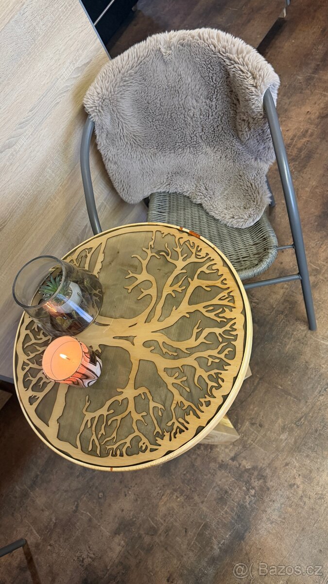 Stolek - strom života černý - 4