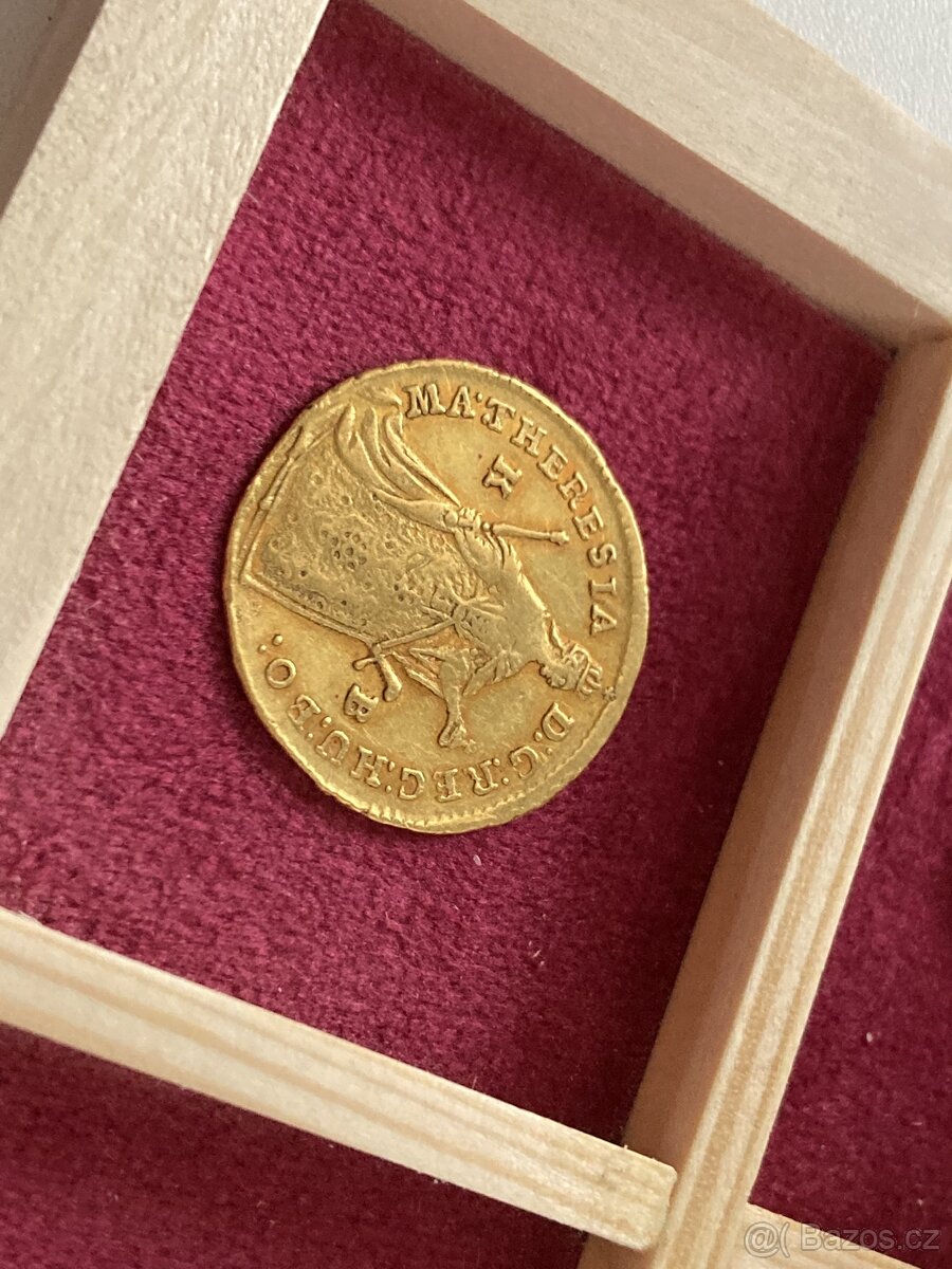 Zlatý Dukát Marie Terezie 1743 KB vzácný a hledaný - 4