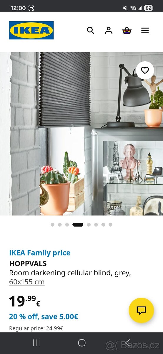 Ikea roleta Hoppvals 60x155cm 2ks šedá - 4