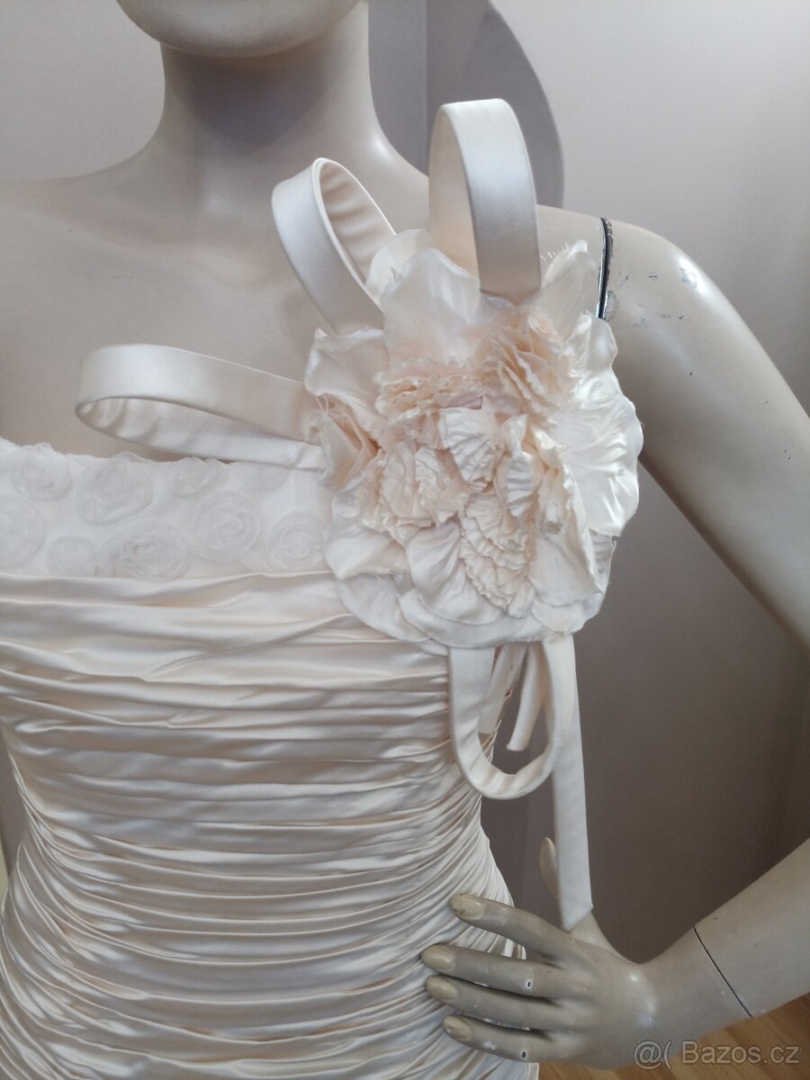 Nové společenské svatební hedvábné šaty maturitní ples - 4