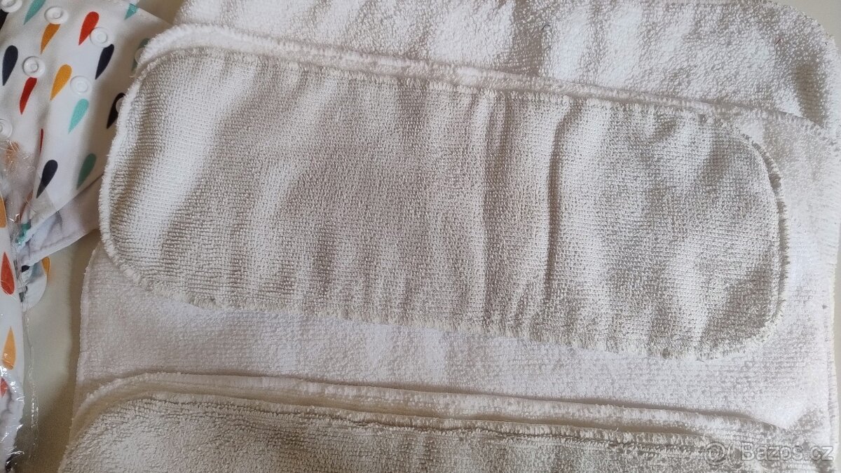 Látkové pleny - svrchní kalhotky a vkládací pleny 6ks - 4