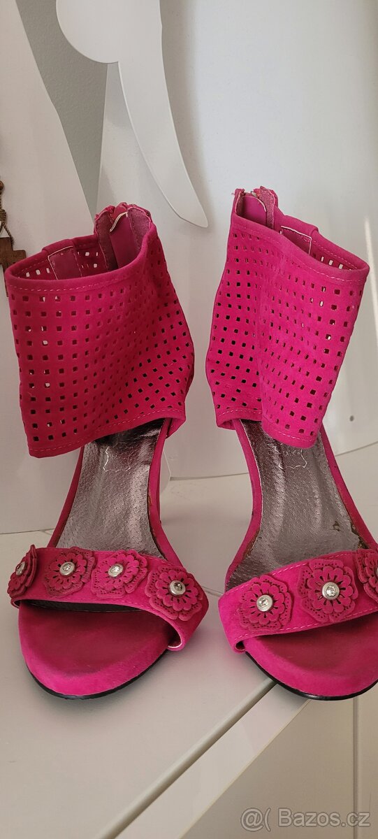 Dámské růžové/fuchsiové letní botičky Always vel.38 - 4