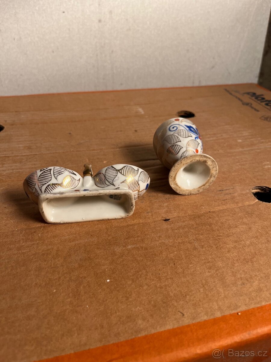 Kalíšek a solnička (dvojmiska) – Miniaturní porcelán - 4