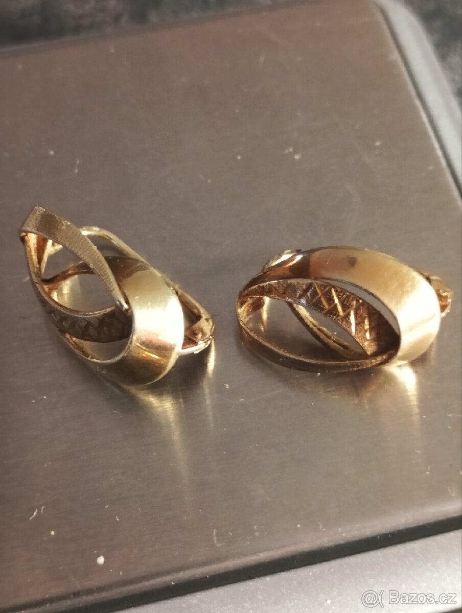 Starožitné zlaté náušnice - 4