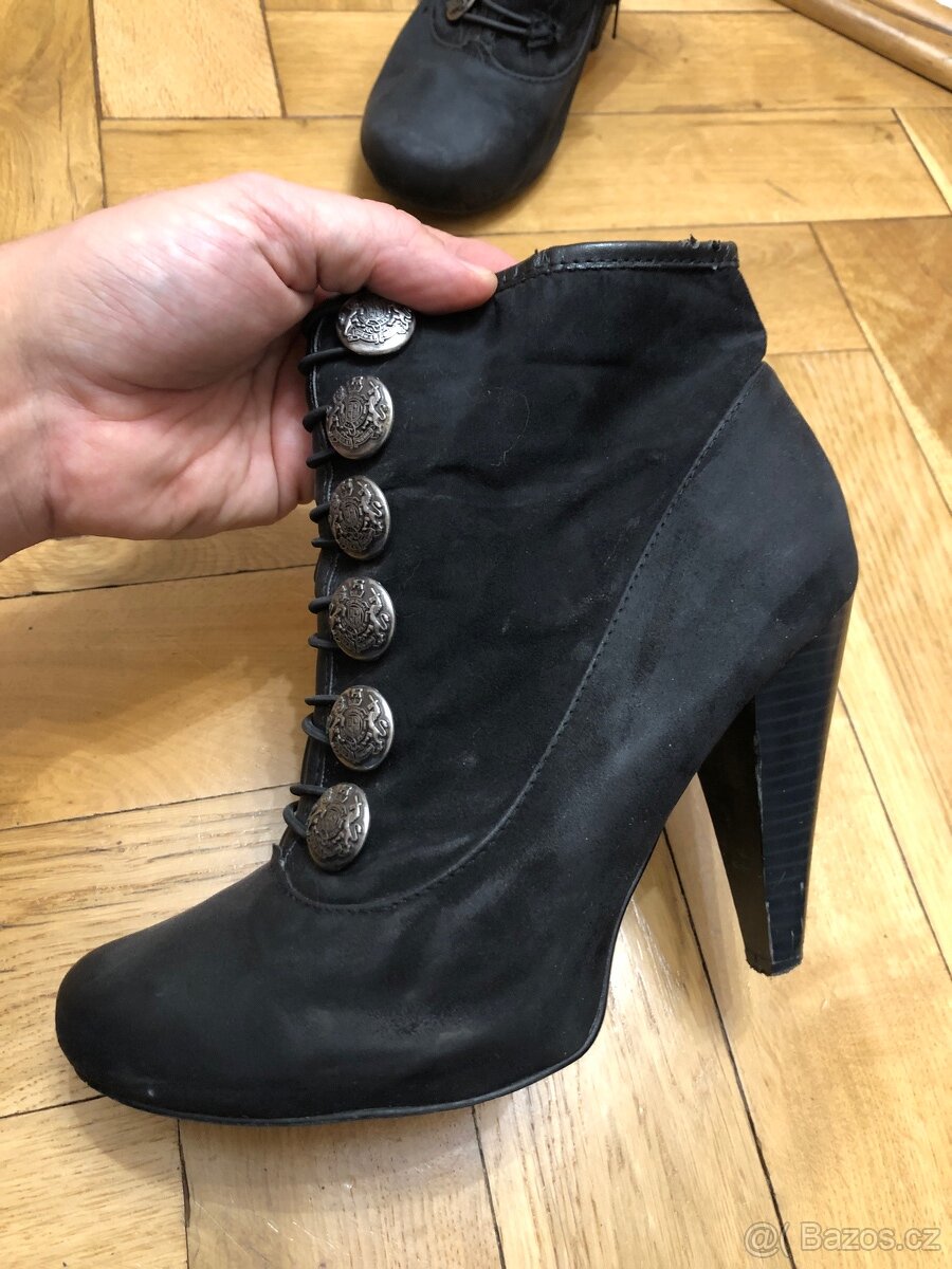 Dámské semišové kozačky vel 39 modrá a černá - 4