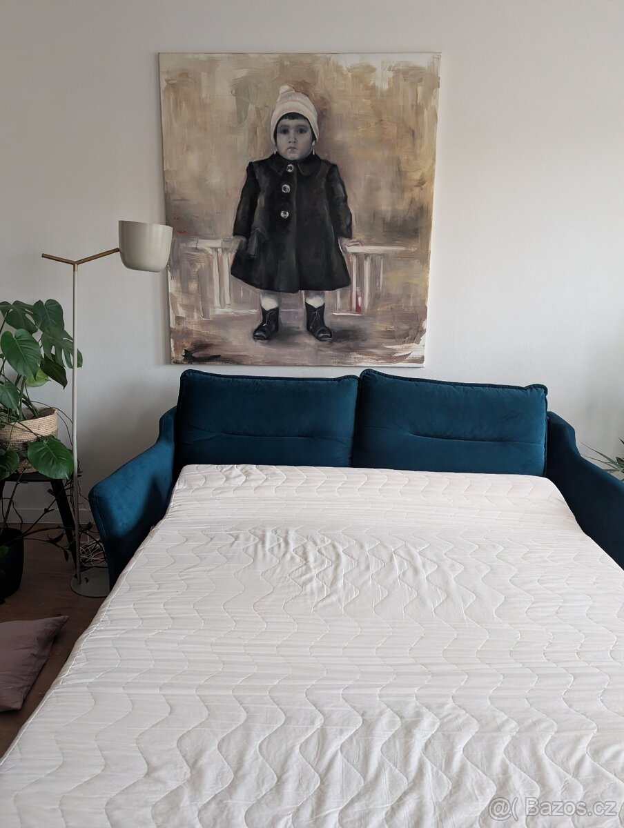 Rozkládací pohovka Bobochic Paris Loft petrolejová - 4