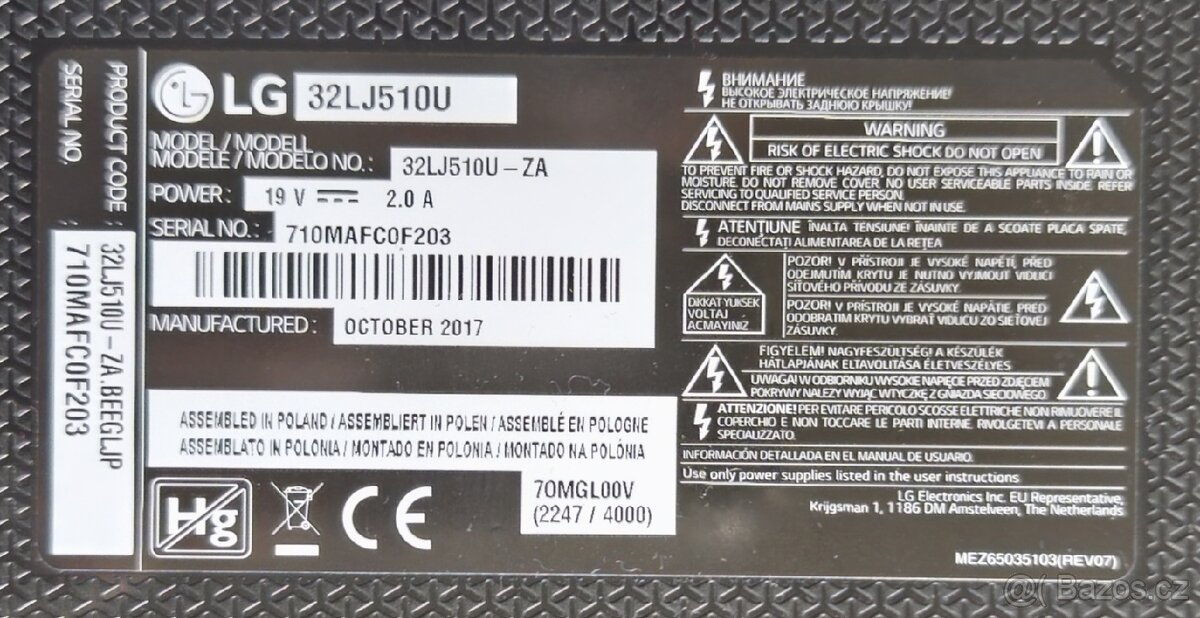 prodám 32" 80cm TV LG 32LJ510U (DVB TV2 samozřejmostí) - 4