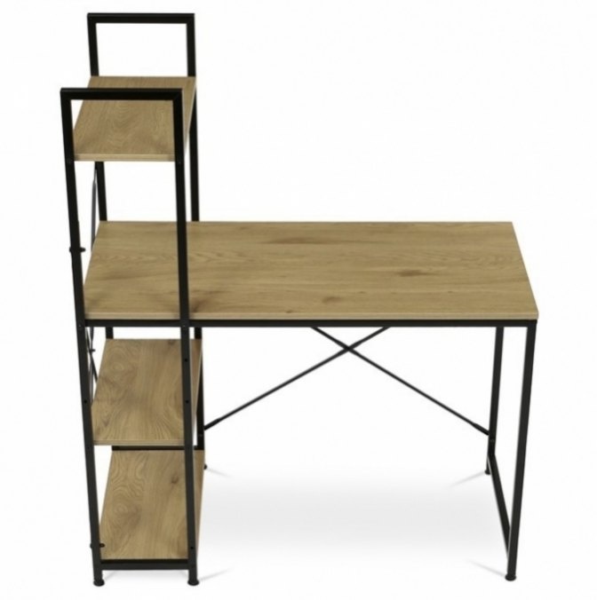Psací stůl s regálem v designu dubu a starého dřeva - 4