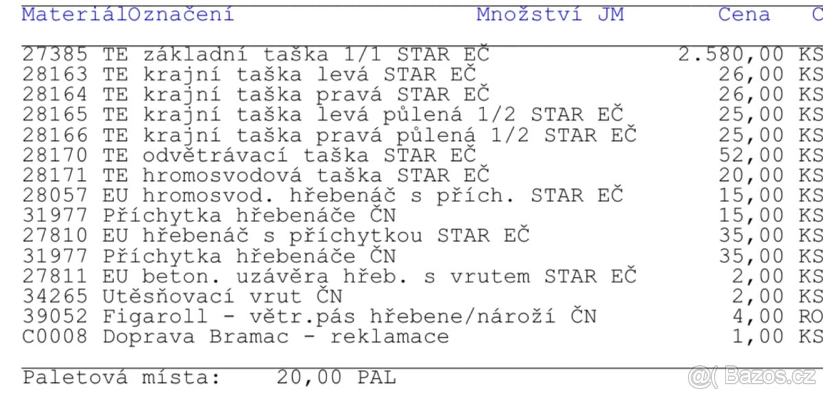 NOVÁ betonová krytina BRAMAC TEGALIT STAR ČERNÁ cca 250m2 - 4