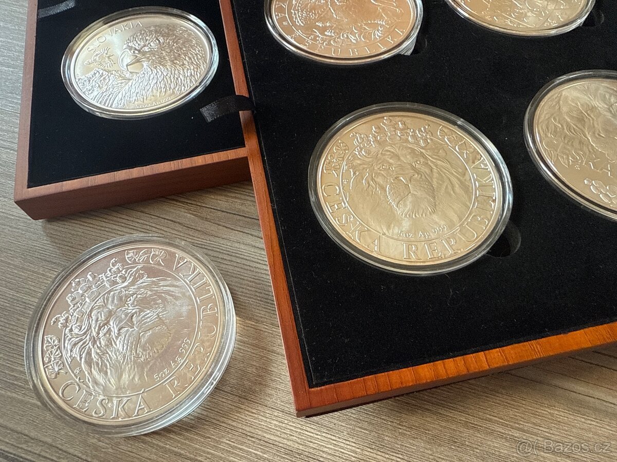 Stříbrná investiční mince Český lev 5oz 2022 - 4