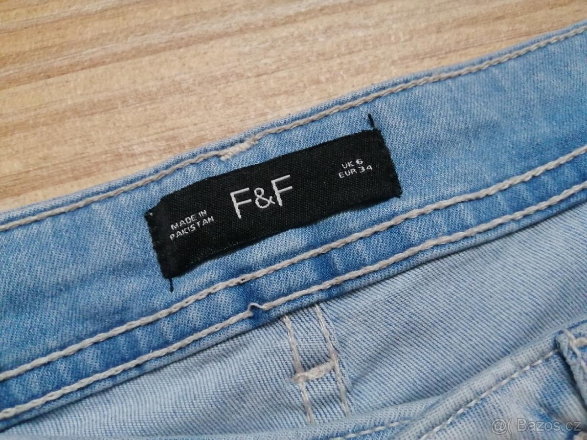 NOVÉ slim džíny F&F, vel. XS/34 - 4