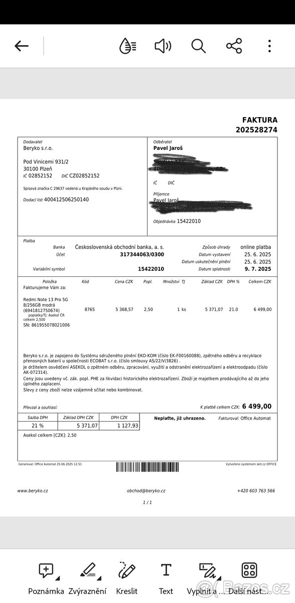 Prodám Redmi 13 PRO 5G ocean tial , 8GB, 256GM ROM - 4