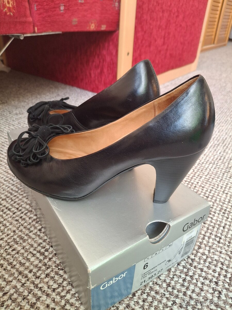 Černé kožené lodičky vel. 6 - 4