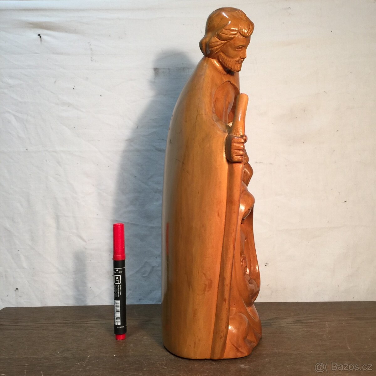 Betlém dřevěný masivní velký Ježíšek Marie a Josef - 4