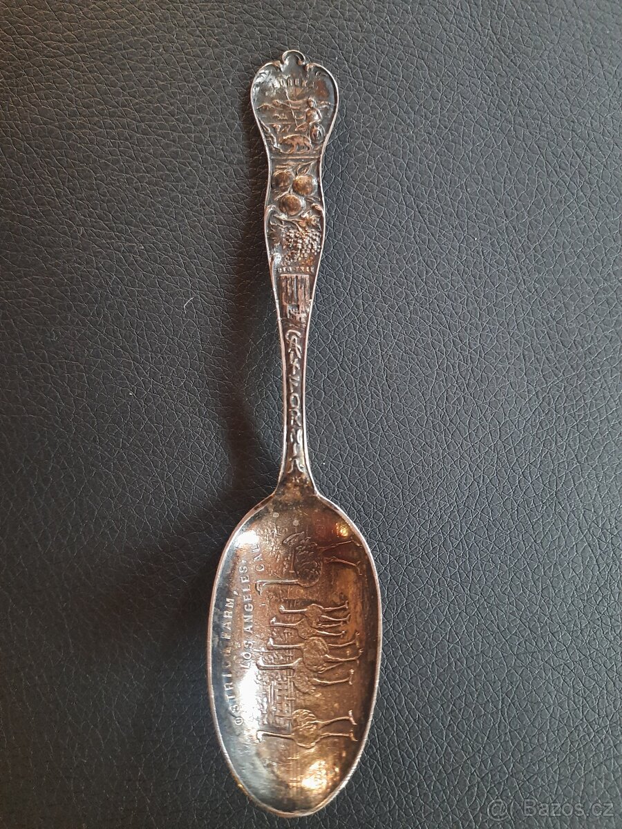 9 ks historických stříbrných sběratelských lžiček - 4