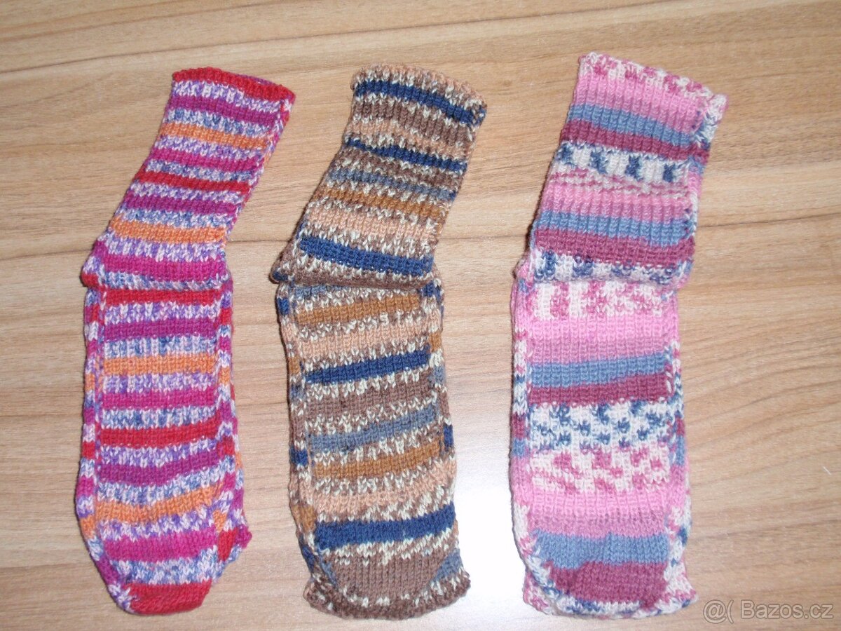 Vlněné ručně pletené ponožky - velikost 40-41 - 4