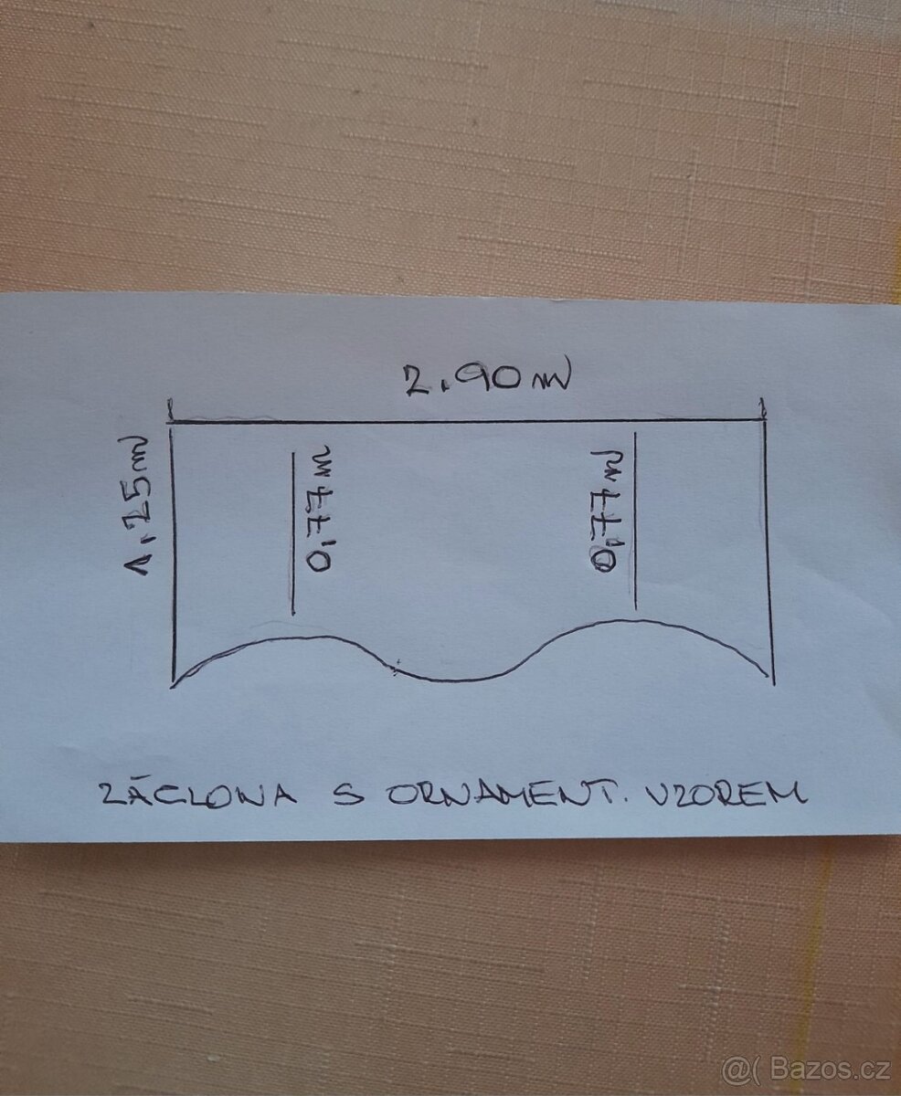 Krátká oblouková záclona s ornamenty - 4